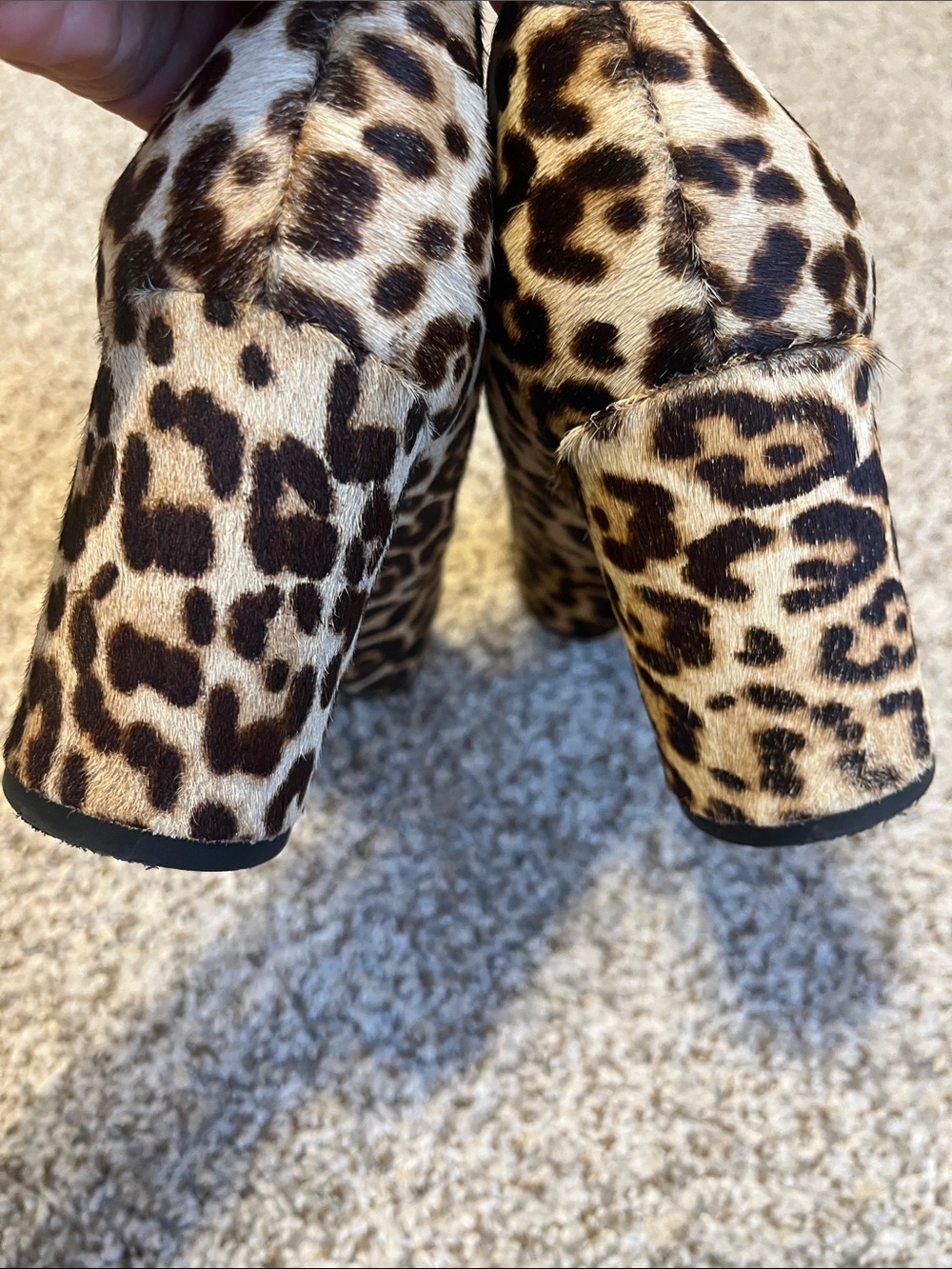 Sam Edelman “JUNIE” Leopard-Print Block Heel Pumps - Tan/Black - Picture 7 of 8